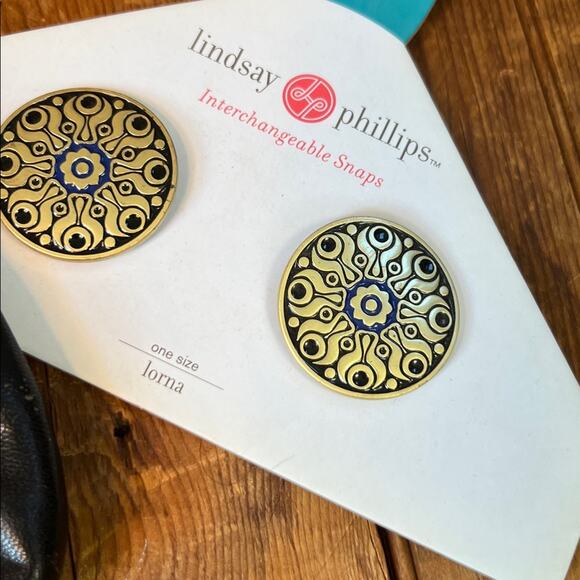 Lindsay Phillips women’s Black Flats ballet shoe with Colorful Snaps - Picture 6 of 10